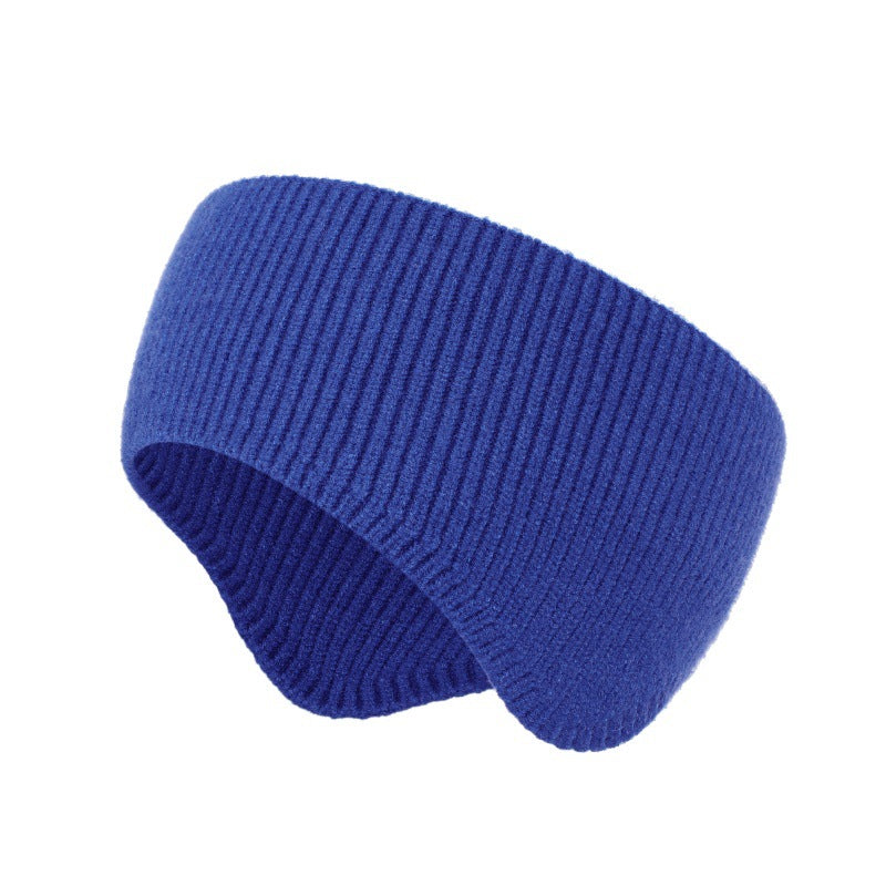 Ribbed Knit Ear Warmer Headband - Royal-Blue