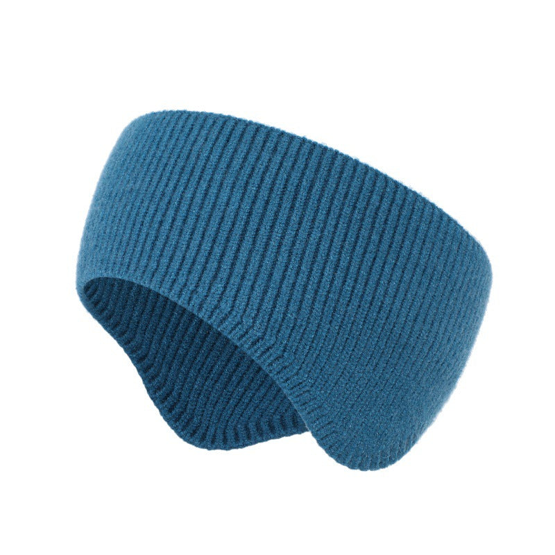 Ribbed Knit Ear Warmer Headband - Sea-Blue
