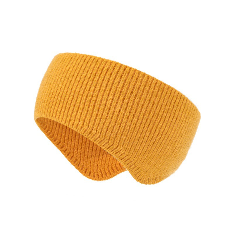 Ribbed Knit Ear Warmer Headband - Yellow