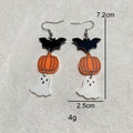 Halloween Charm Stack Dangle Earrings - Orange