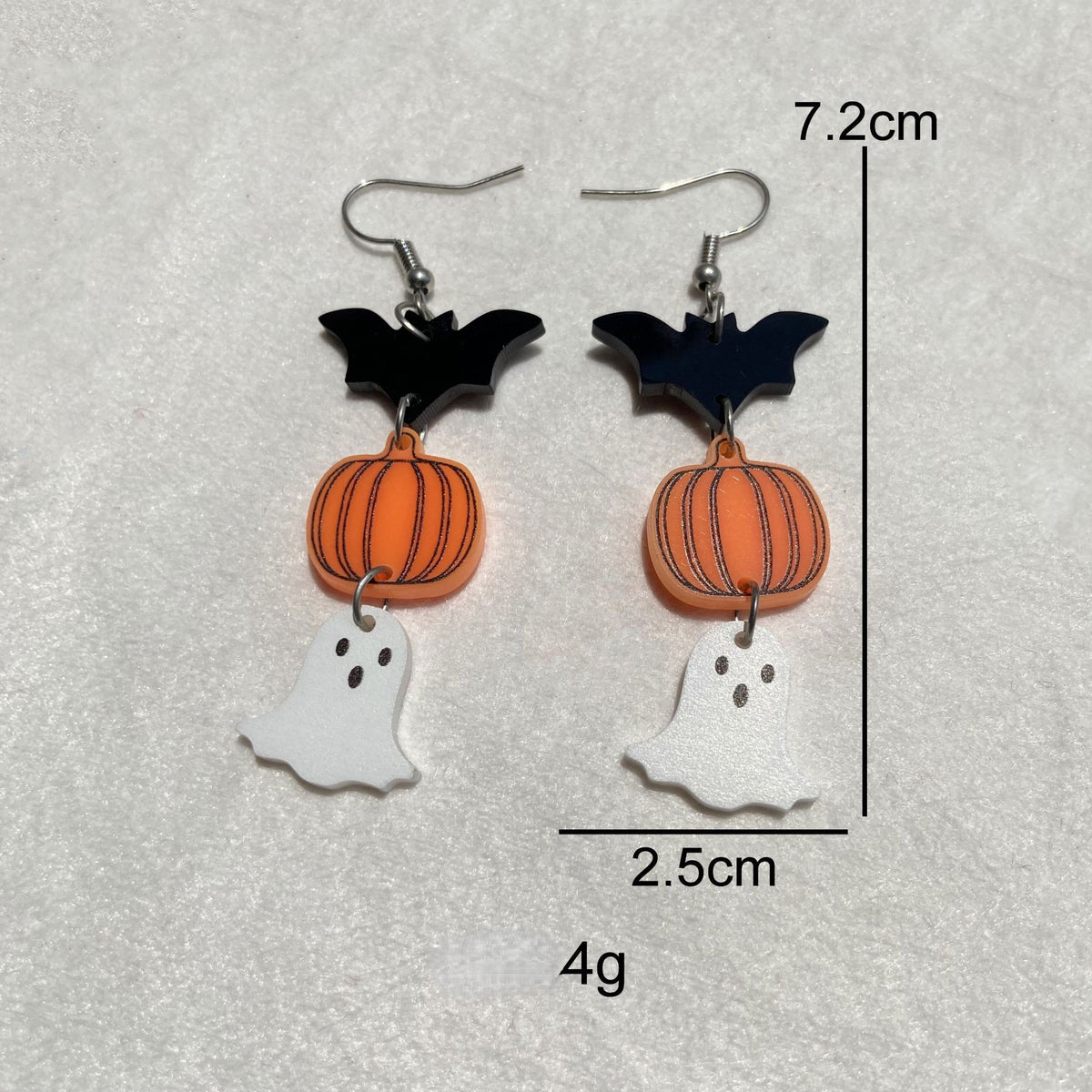 Halloween Charm Stack Dangle Earrings - Orange