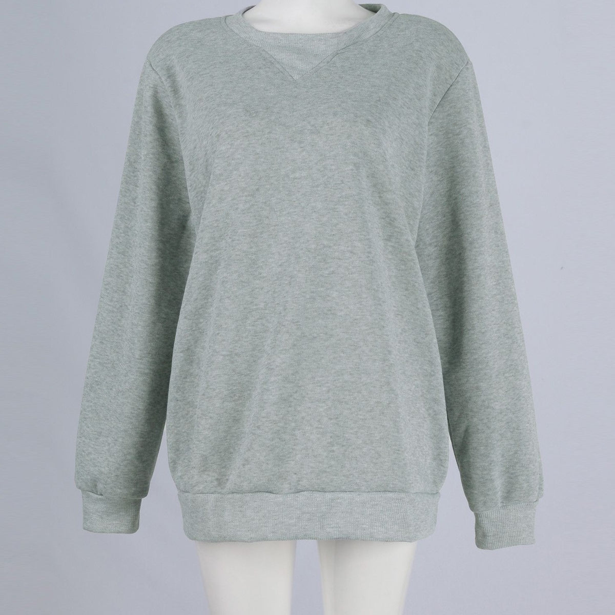 Slouchy Crewneck Sweatshirt With Side Slits - Grey