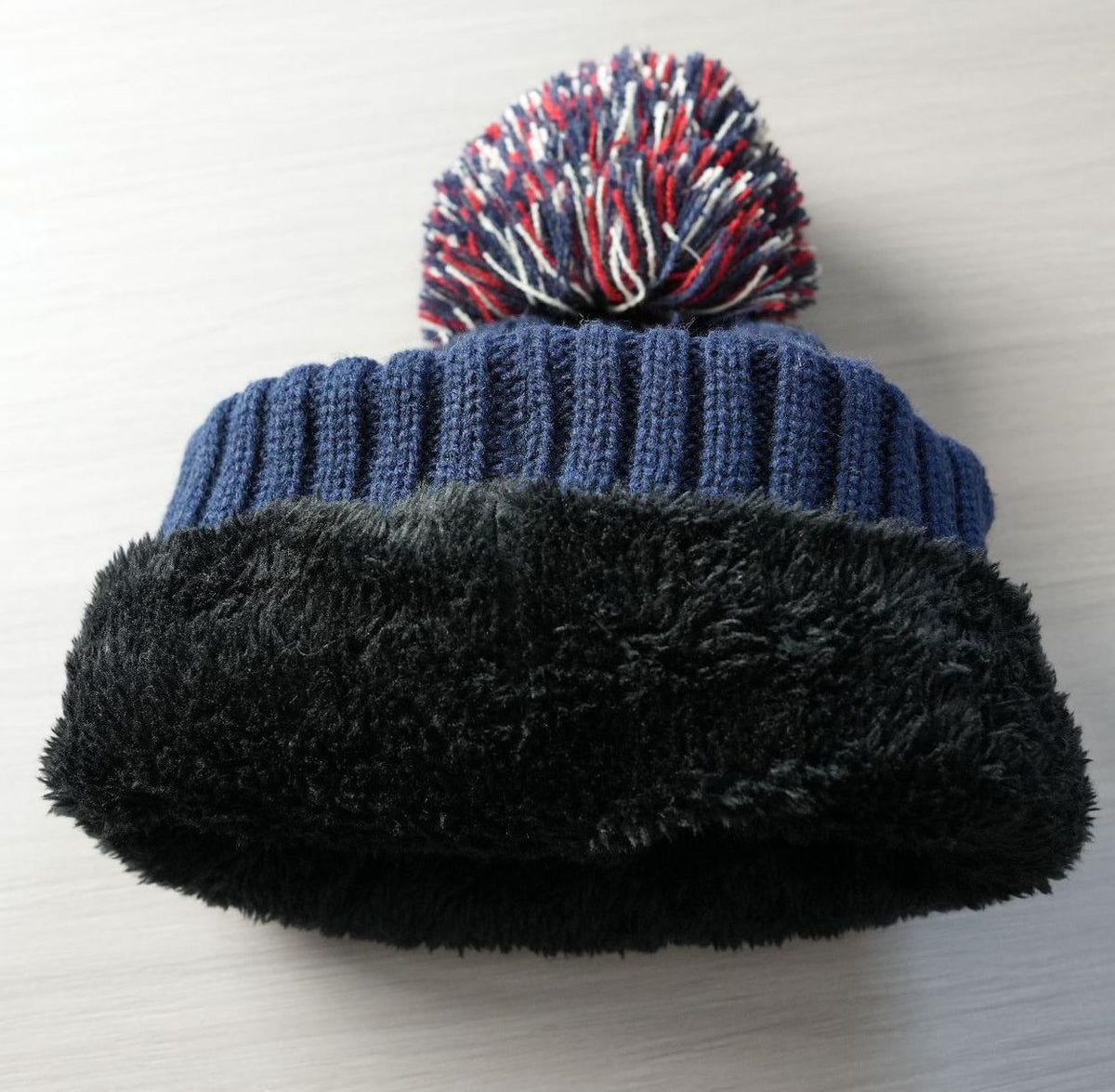 Stars And Stripes Knit Pom Beanie - Blue - 2