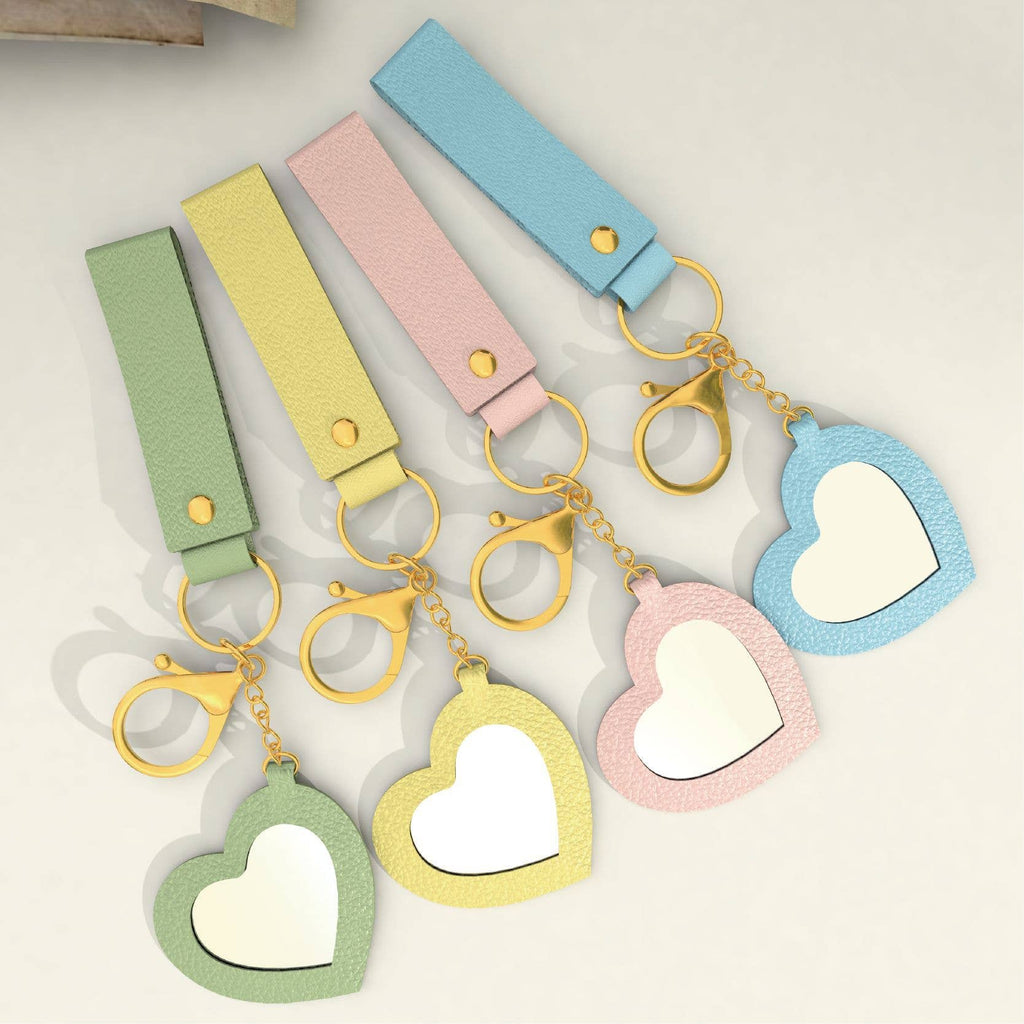 Heart Mirror Charm Strap Keychain