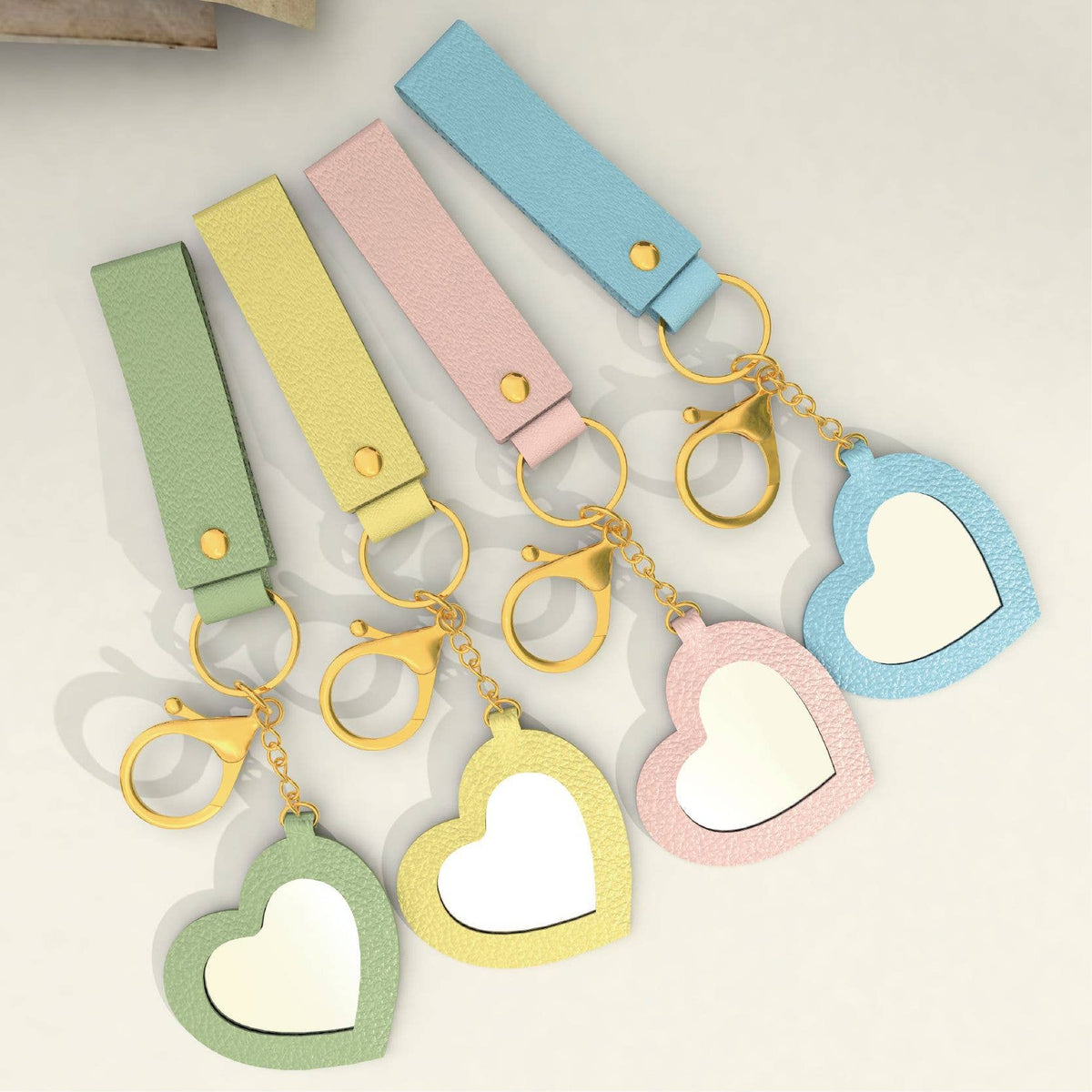 Heart Mirror Charm Strap Keychain