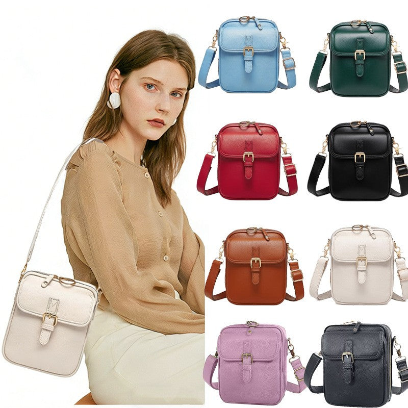 Buckle Flap Mini Messenger Crossbody Bag