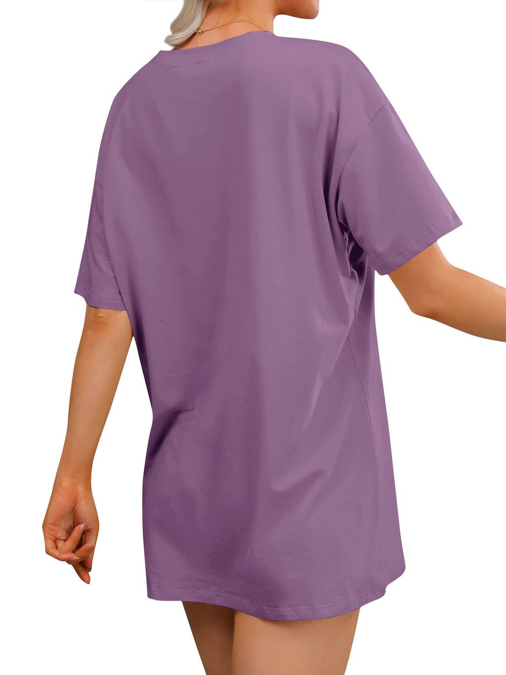 Los Angeles Varsity Arch Oversized Tunic Tee - Purple - 1