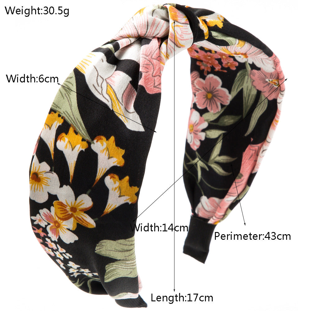 Twist Knot Satin Floral Headband - view 2