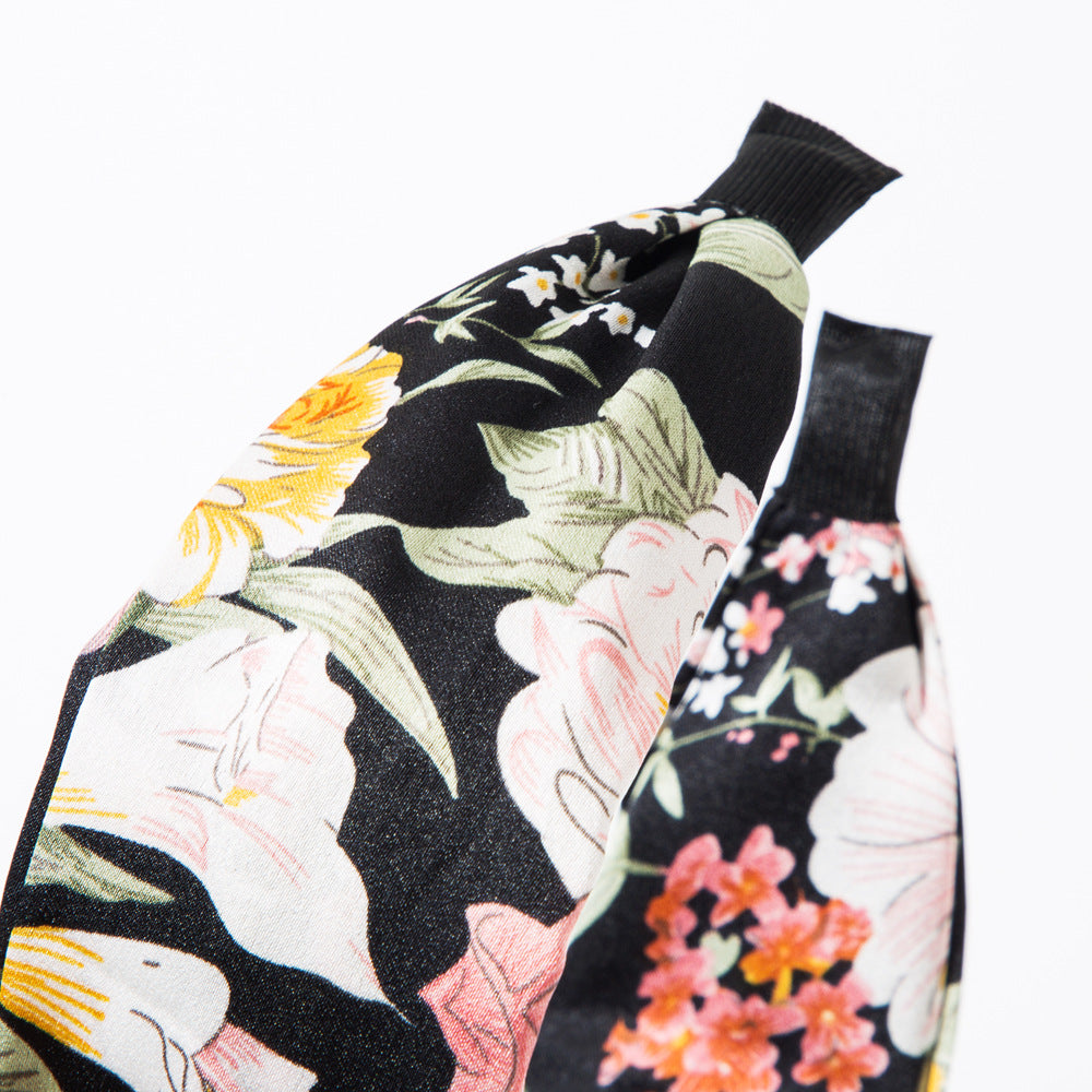 Twist Knot Satin Floral Headband - view 4