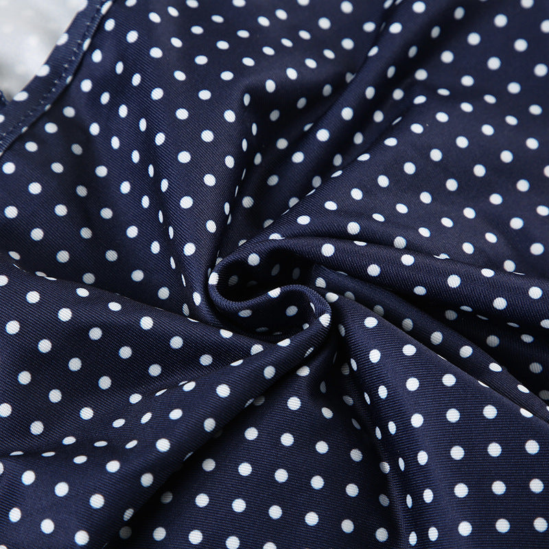 Polka Dot Satin Camisole With Crochet Trim - view 3