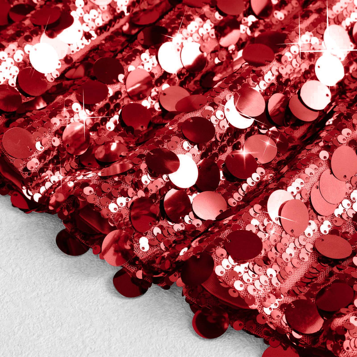 Paillette Sequin Cami Tank With Scalloped Hem - Red - 1