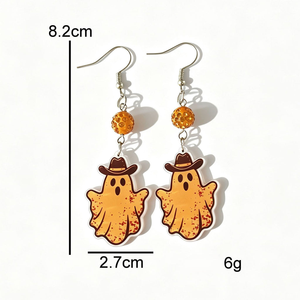 Western Ghost Charm Halloween Drop Earrings - NO-2