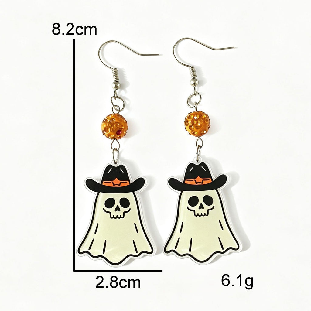 Western Ghost Charm Halloween Drop Earrings - NO-3