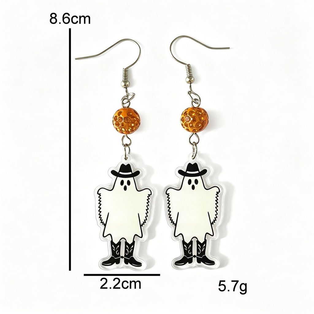 Western Ghost Charm Halloween Drop Earrings - NO-4 - 1