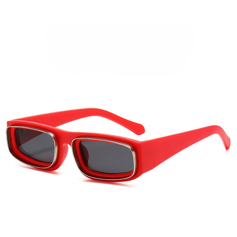 Chunky Rectangle Frame Retro Sunglasses - NO-10