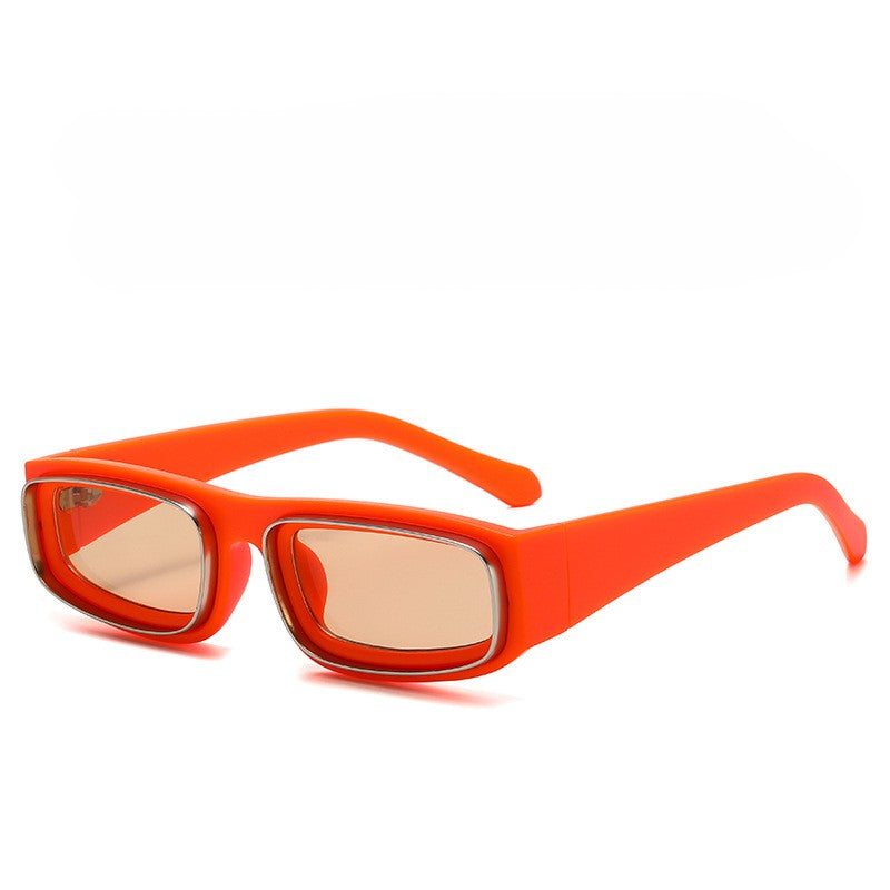 Chunky Rectangle Frame Retro Sunglasses - NO-7
