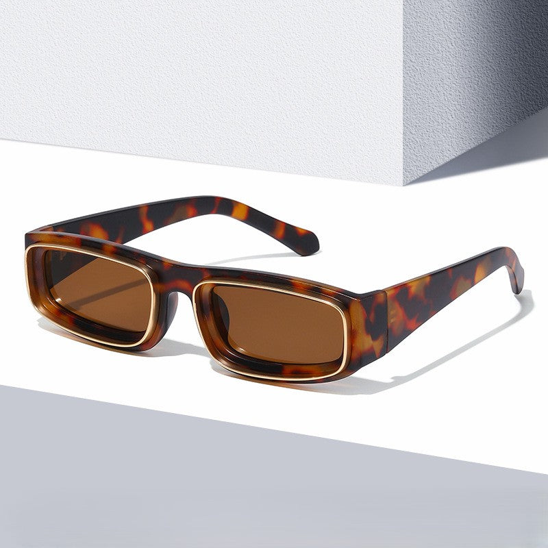 Chunky Rectangle Frame Retro Sunglasses - view 1
