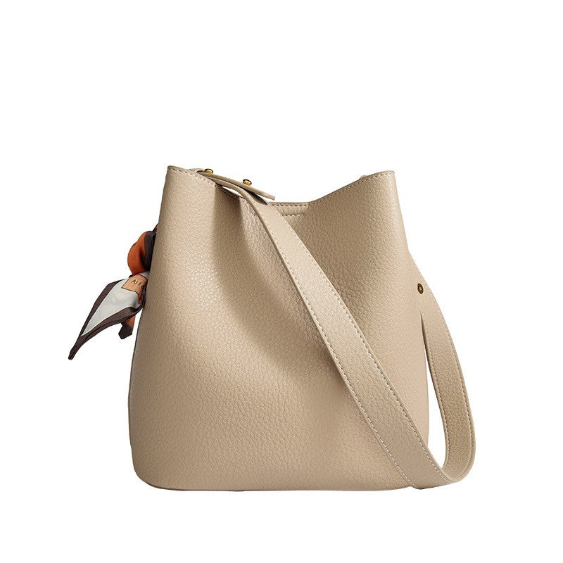 Soft Bucket Bag Set with Pouch and Scarf