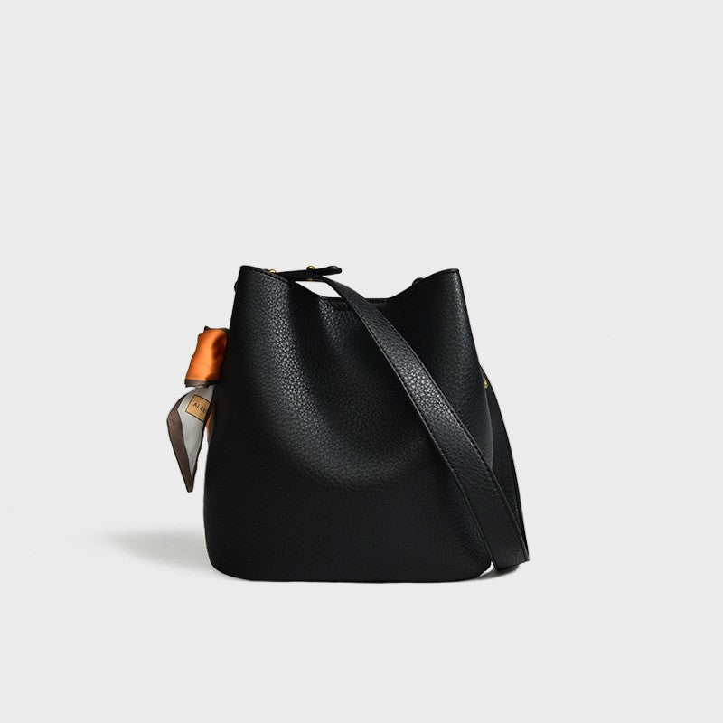 Soft Bucket Bag Set with Pouch and Scarf