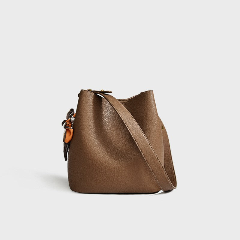 Soft Bucket Bag Set with Pouch and Scarf