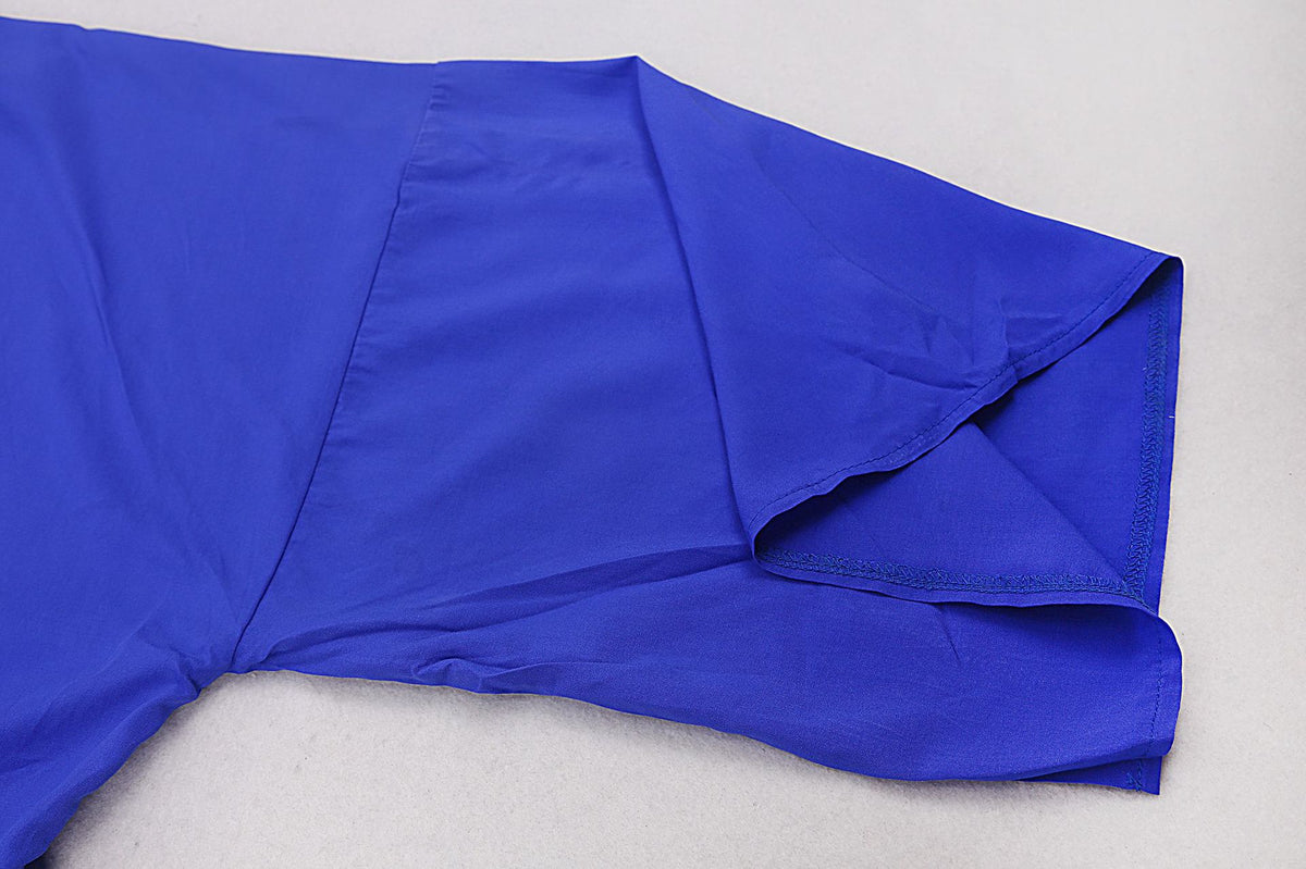 Draped Wide Sleeve Long Beach Robe - Royal - 10