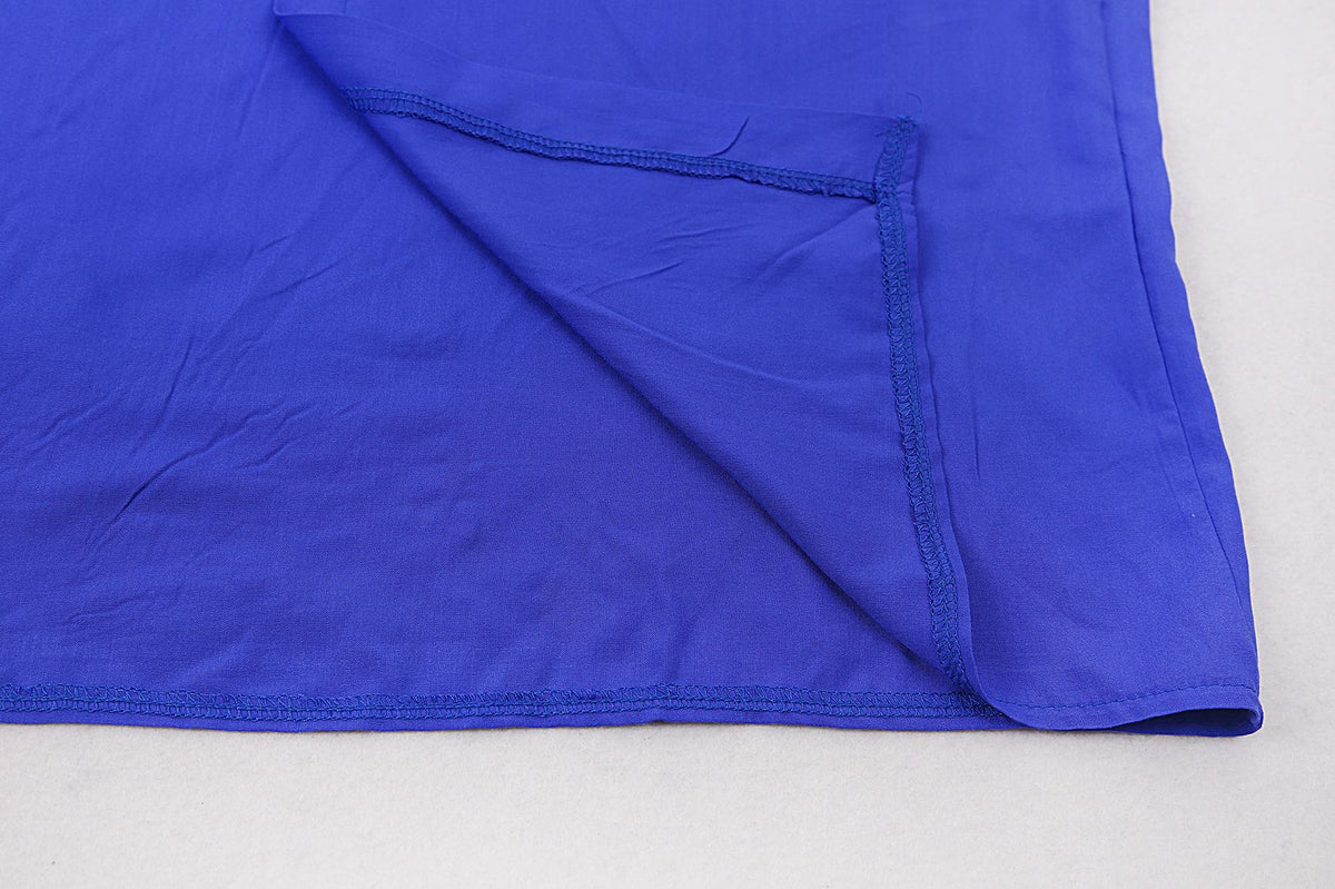 Draped Wide Sleeve Long Beach Robe - Royal - 11