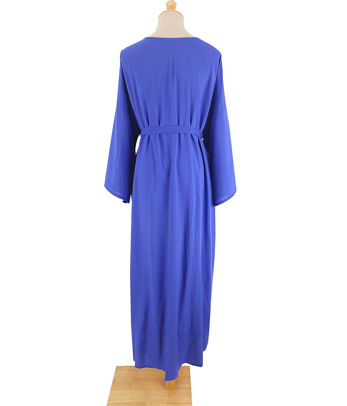 Draped Wide Sleeve Long Beach Robe - Royal - 8