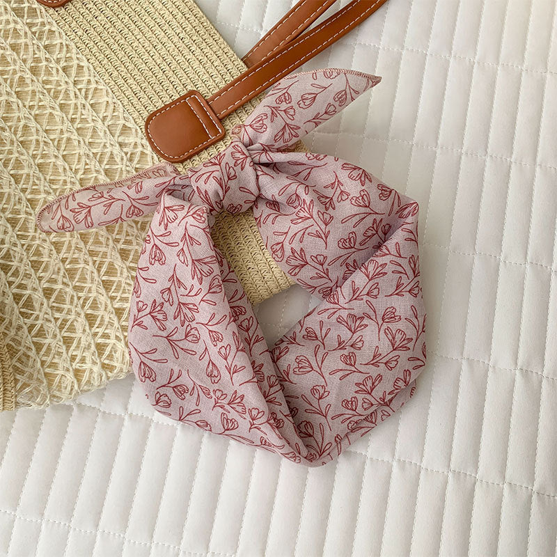 Polka Dot Cherry Print Bandana Scarf - NO06