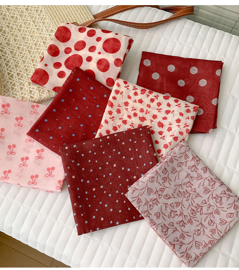 Polka Dot Cherry Print Bandana Scarf - view 2