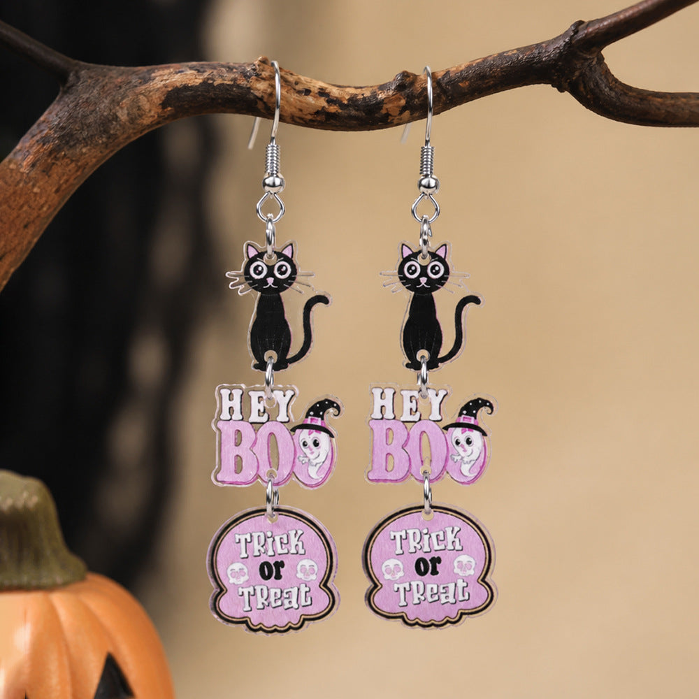Spooky Halloween Charm Dangle Earrings - NO-1