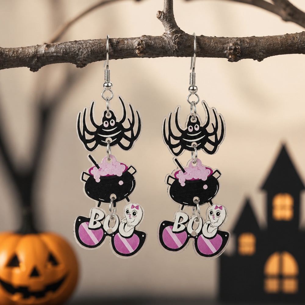 Spooky Halloween Charm Dangle Earrings - NO-4
