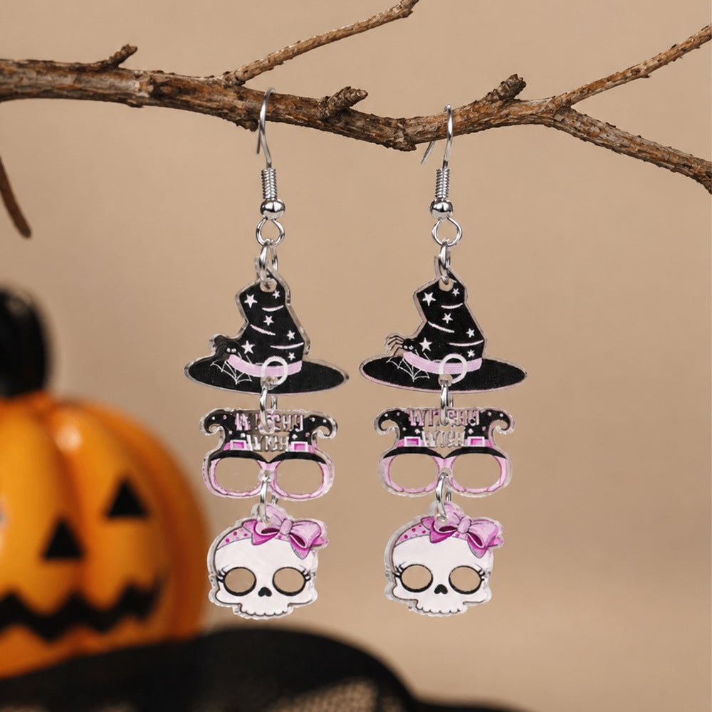 Spooky Halloween Charm Dangle Earrings - NO-6