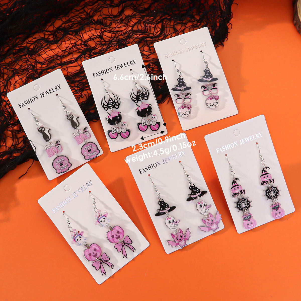 Spooky Halloween Charm Dangle Earrings - view 2
