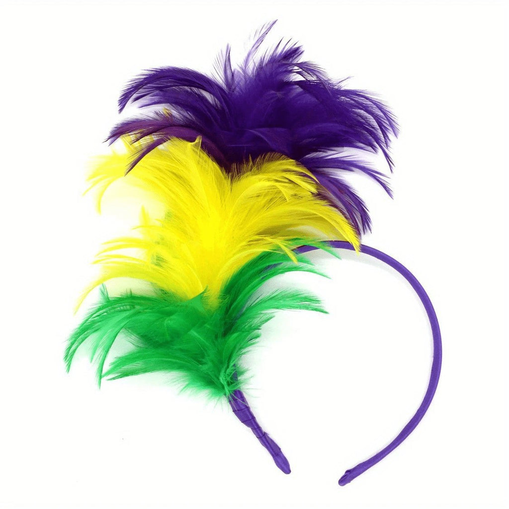 Feather Fascinator Party Headband - Yellow