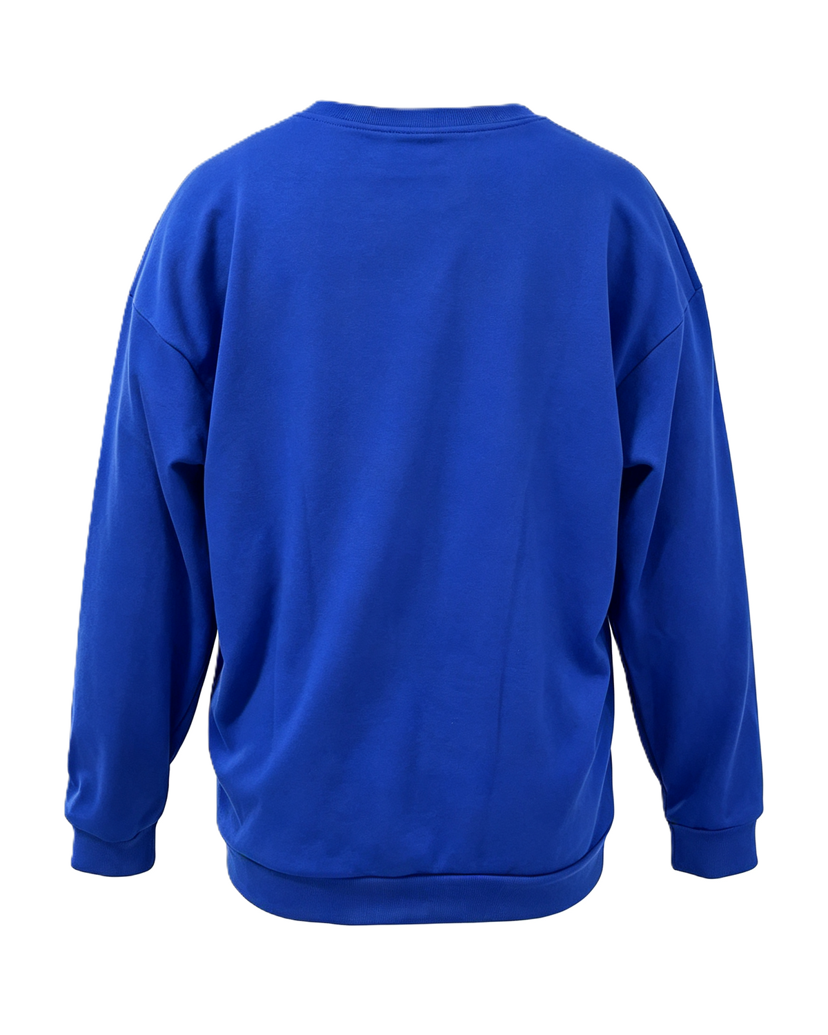 Sequin Football Patch Oversized Crew Sweatshirt - Blue - 1