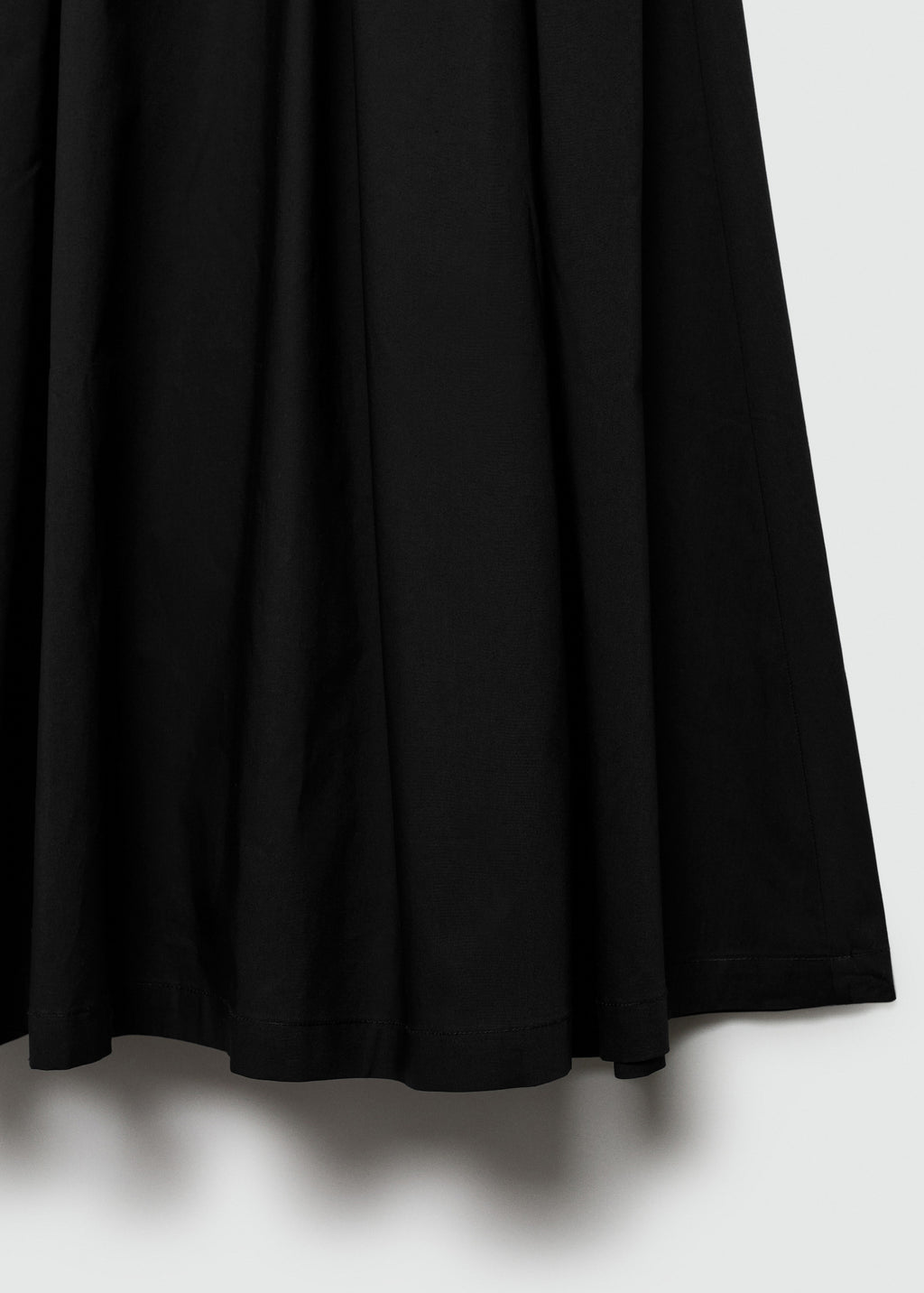 High Waist Pleated Full Midi Skirt - Black - 3