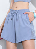 Quick Dry Loose Fit Shorts With Mesh Insert - Blue