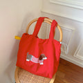 Animal Patch Polka Dot Canvas Tote Bag - Color_1