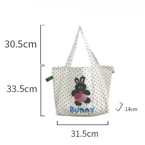 Animal Patch Polka Dot Canvas Tote Bag - view 1