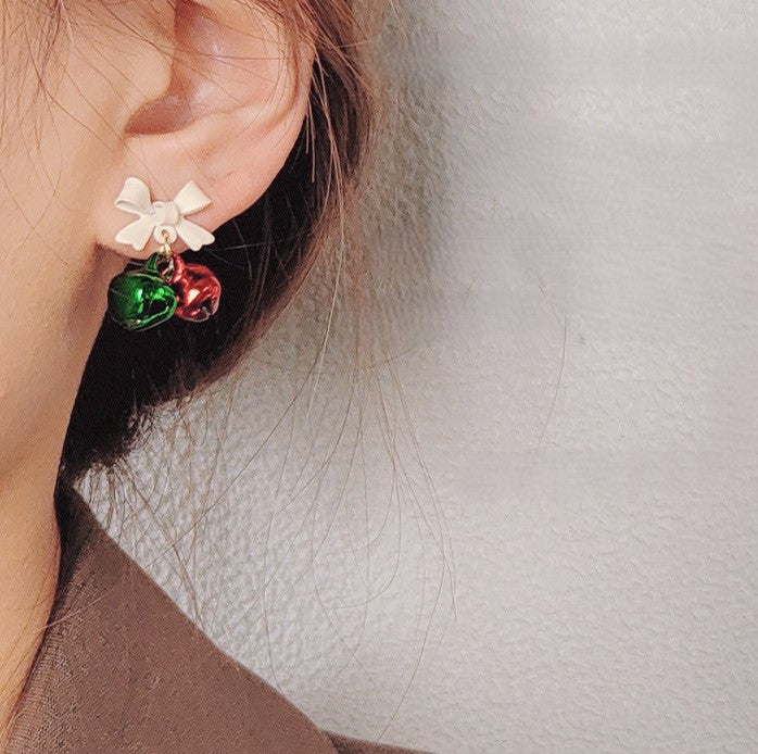 Jingle Bell Bow Drop Earrings - view 1