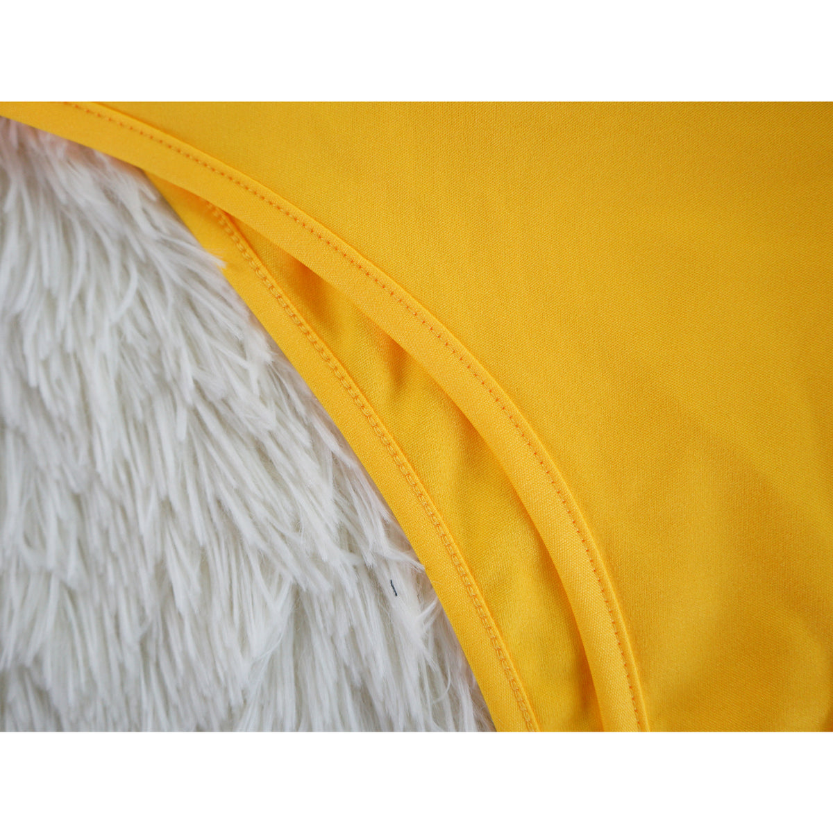 Scoop Neck Bodysuit With Cutout Wide Leg Pants - Yellow - 1