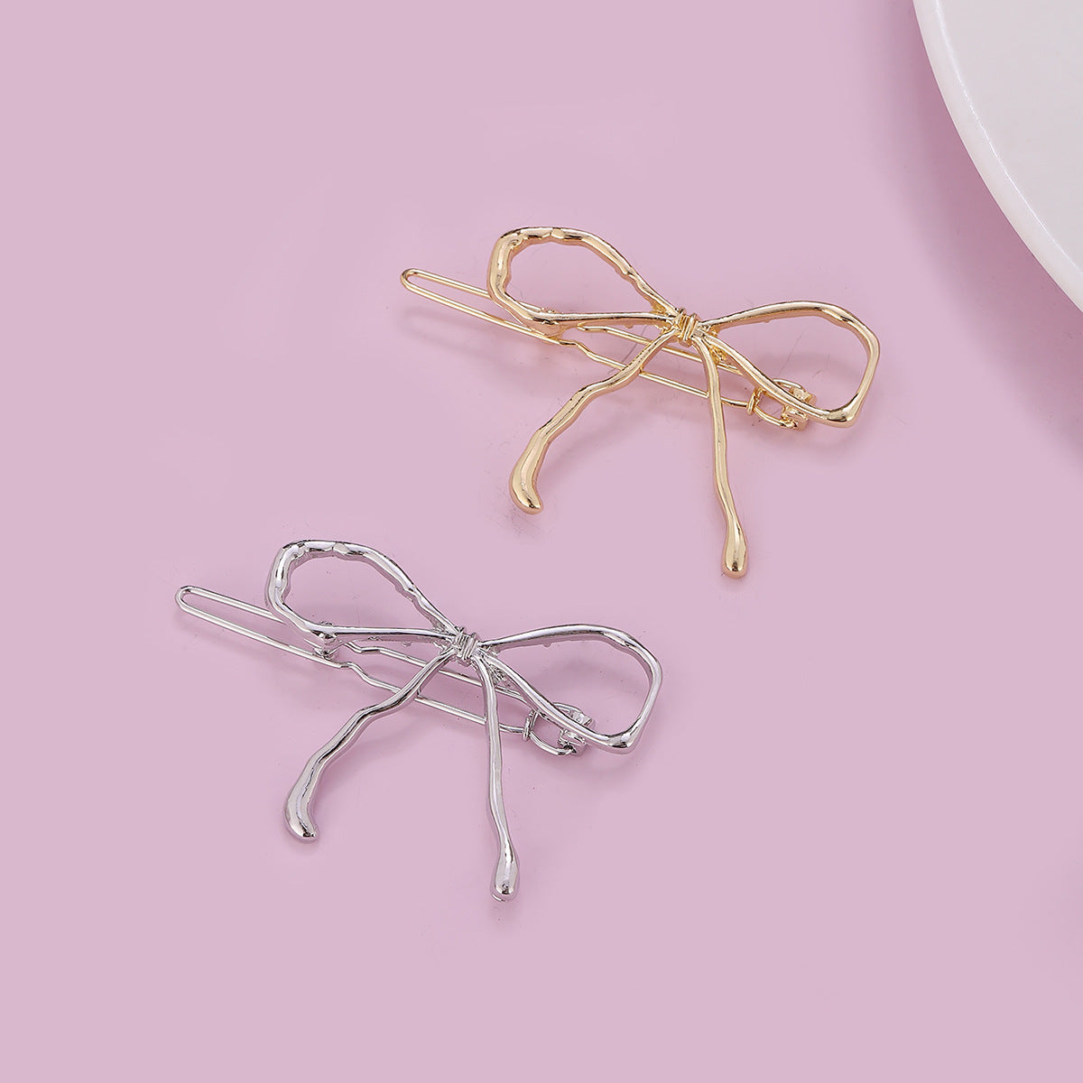 Openwork Wire Bow Barrette Clip - view 2