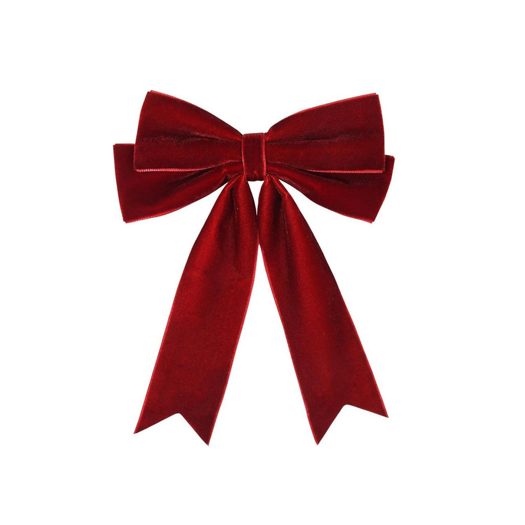 Oversized Velvet Bow Barrette Hair Clip - Burgundy