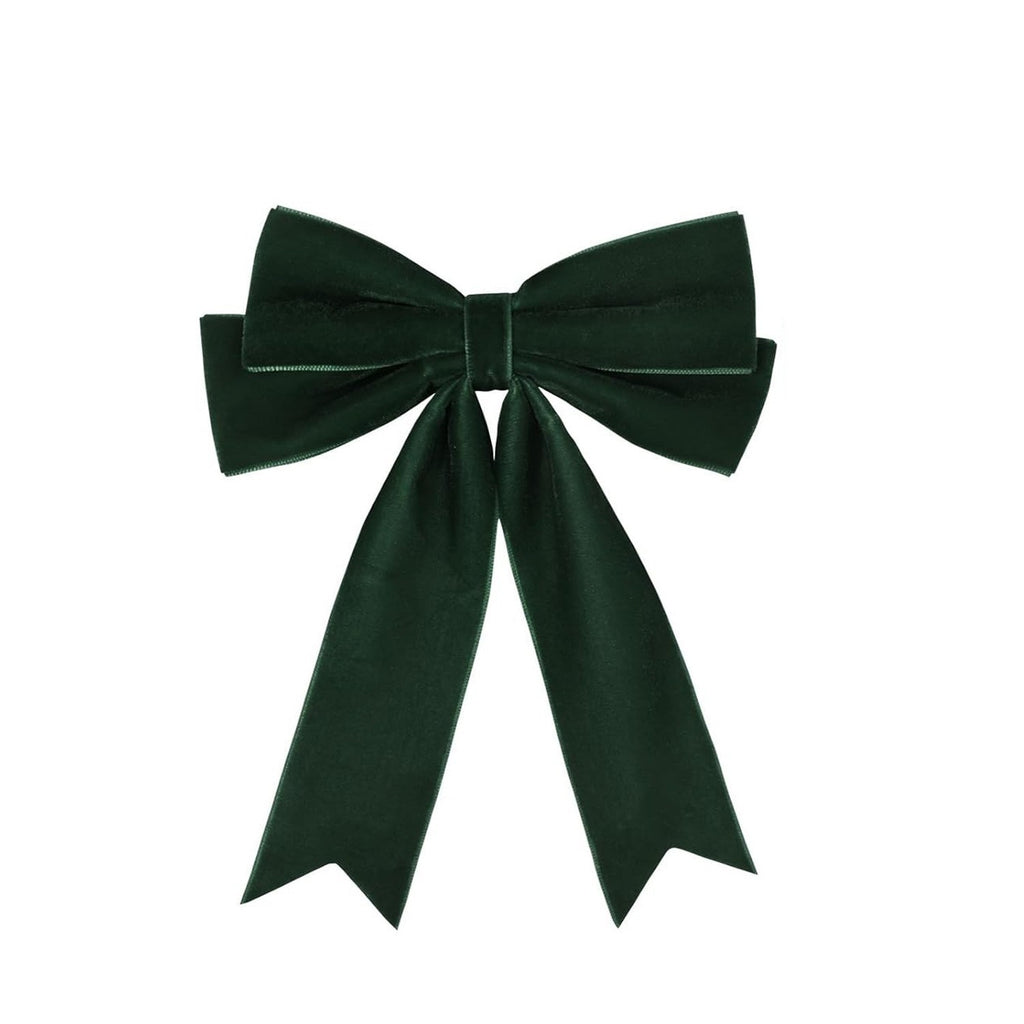 Oversized Velvet Bow Barrette Hair Clip - DarkGreen