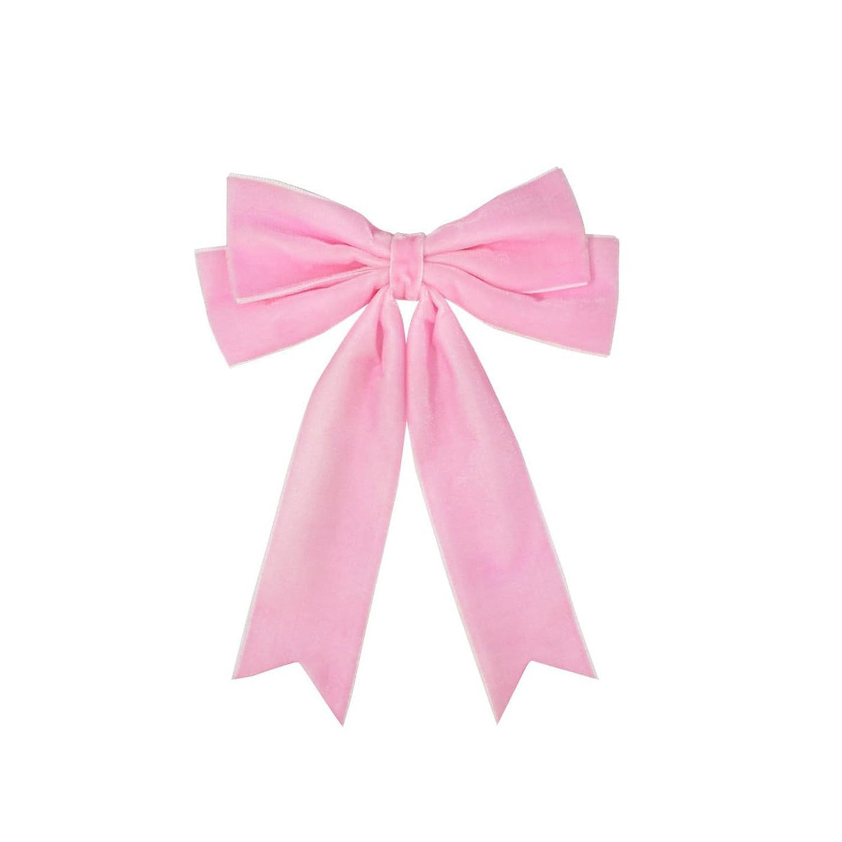 Oversized Velvet Bow Barrette Hair Clip - Pink