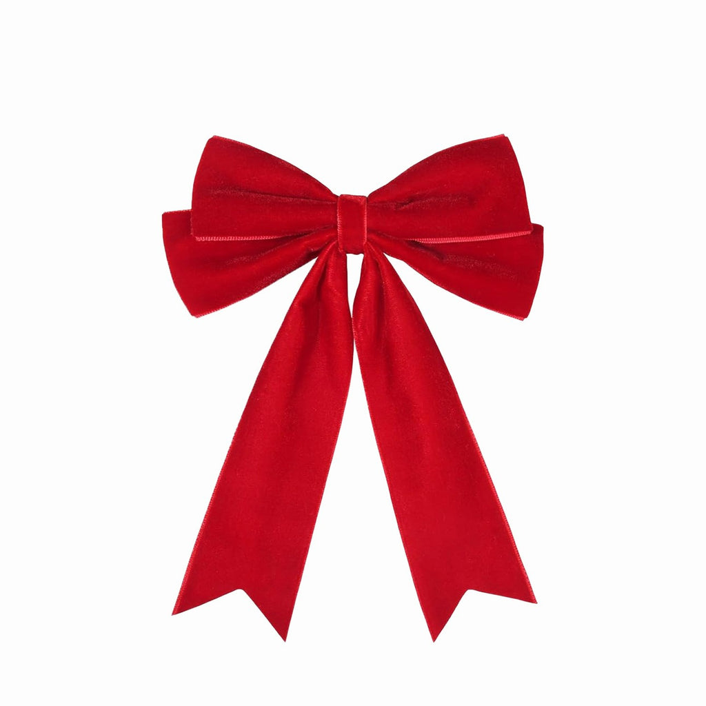 Oversized Velvet Bow Barrette Hair Clip - Red