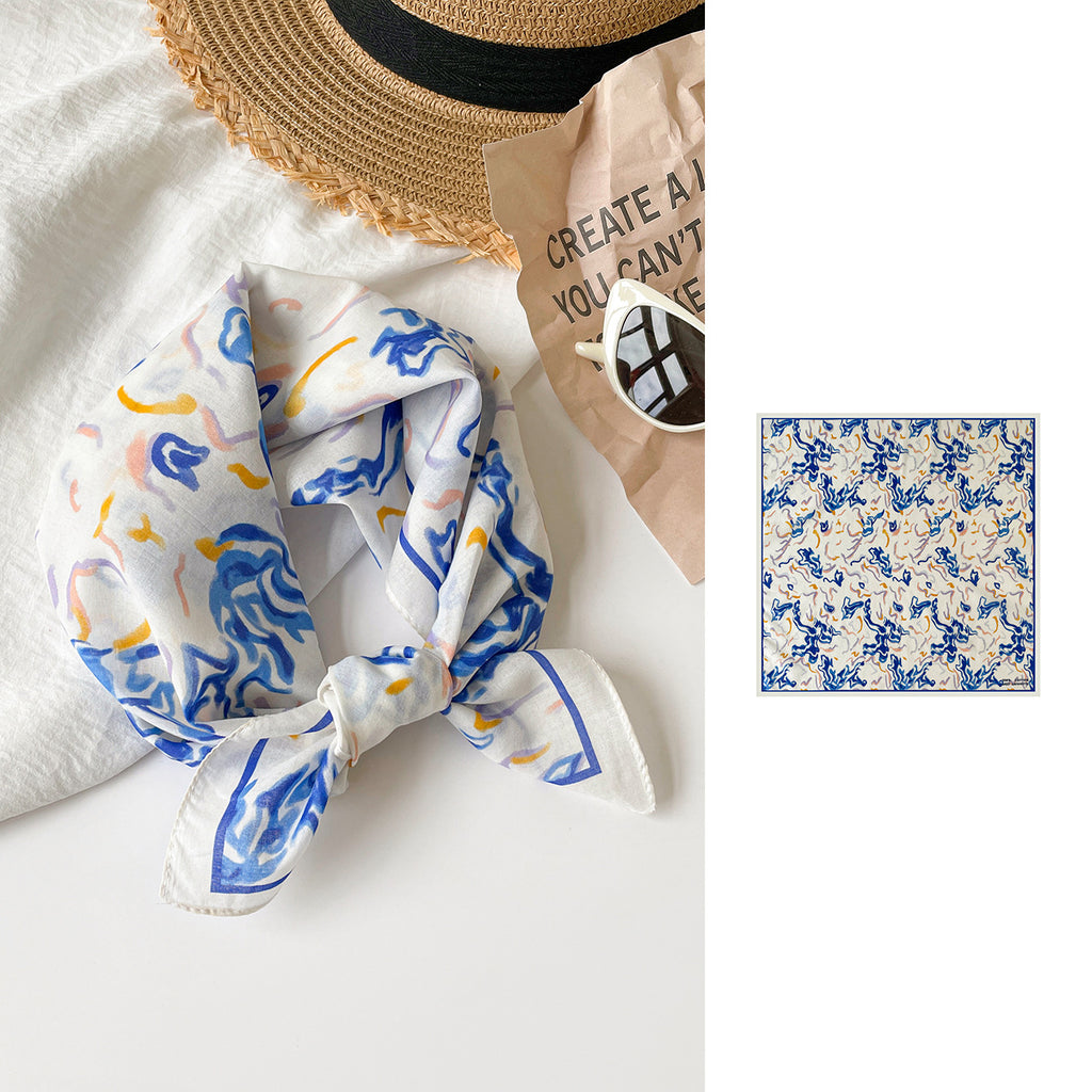 Watercolor Art Print Square Bandana Scarf - NO-5 - 1