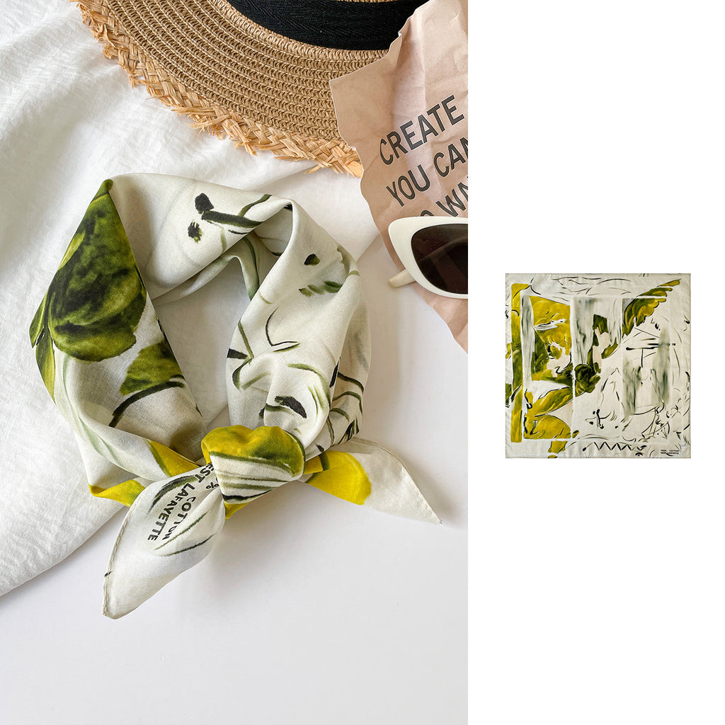 Watercolor Art Print Square Bandana Scarf - NO-6 - 1