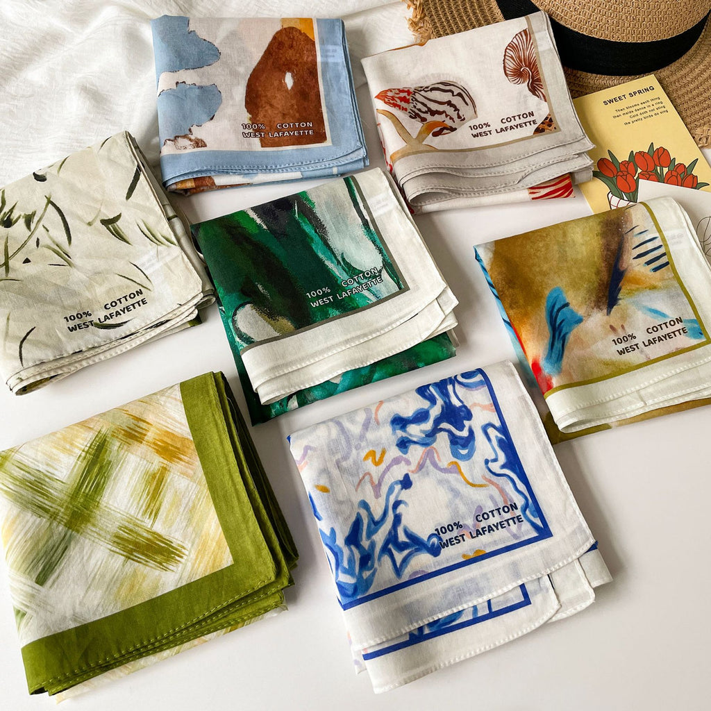 Watercolor Art Print Square Bandana Scarf - NO-7 - 3