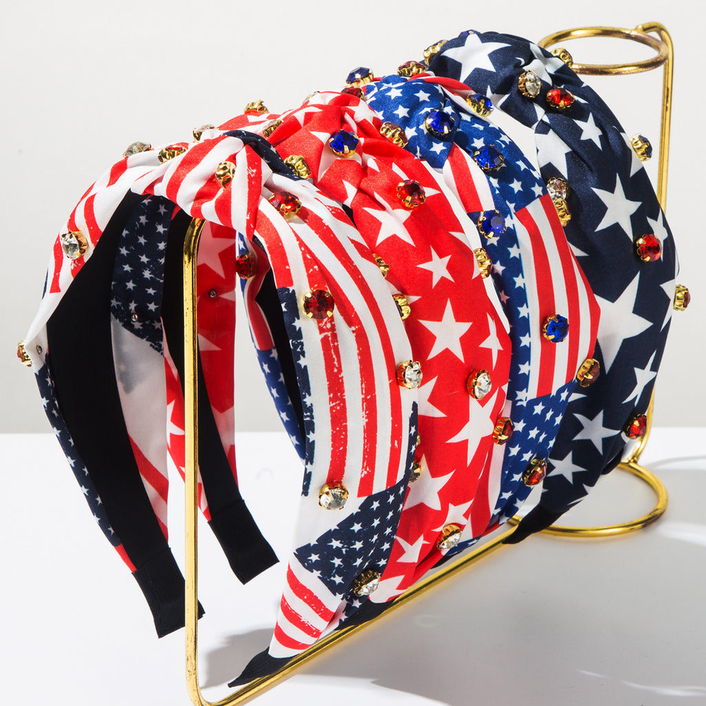 Jeweled Flag Patchwork Knot Headband - view 1